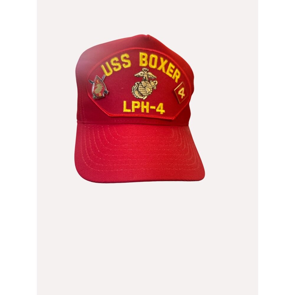 U.S. Navy USS Boxer LPH-4 Cap with pins‎